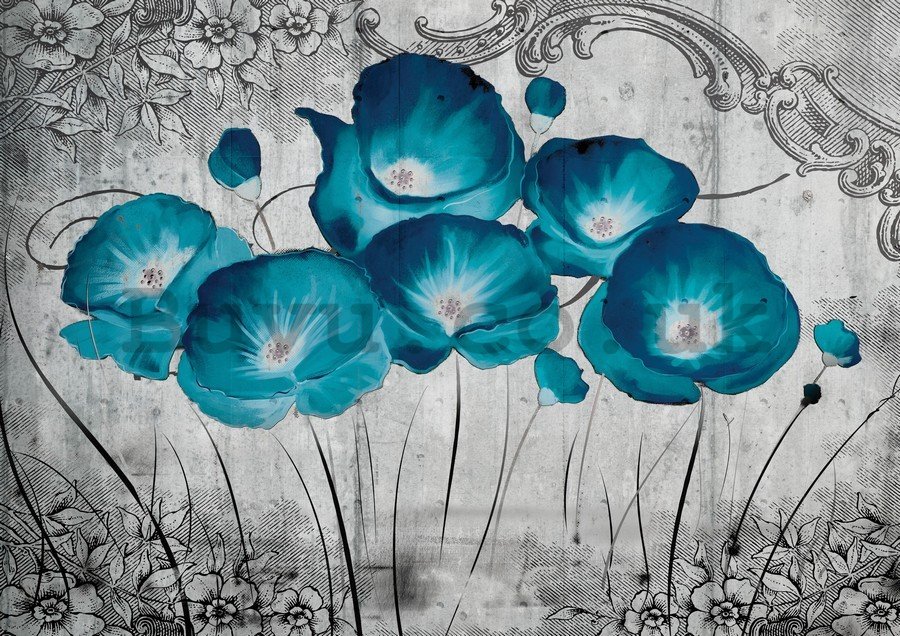 Painting on canvas: Poppy (Negative) - 75x100 cm