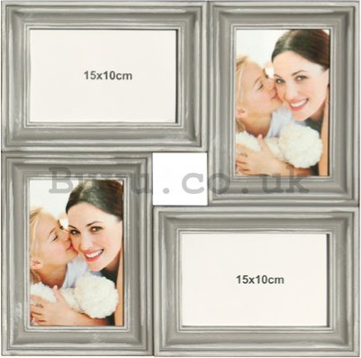 Photo frame - 4 windows, 10x15cm (Gray)