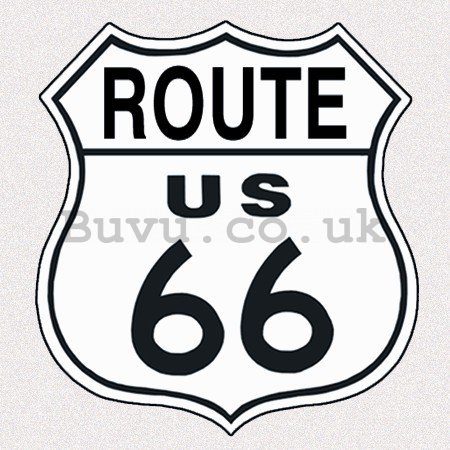 Metal sign - Route 66 (White Sign)