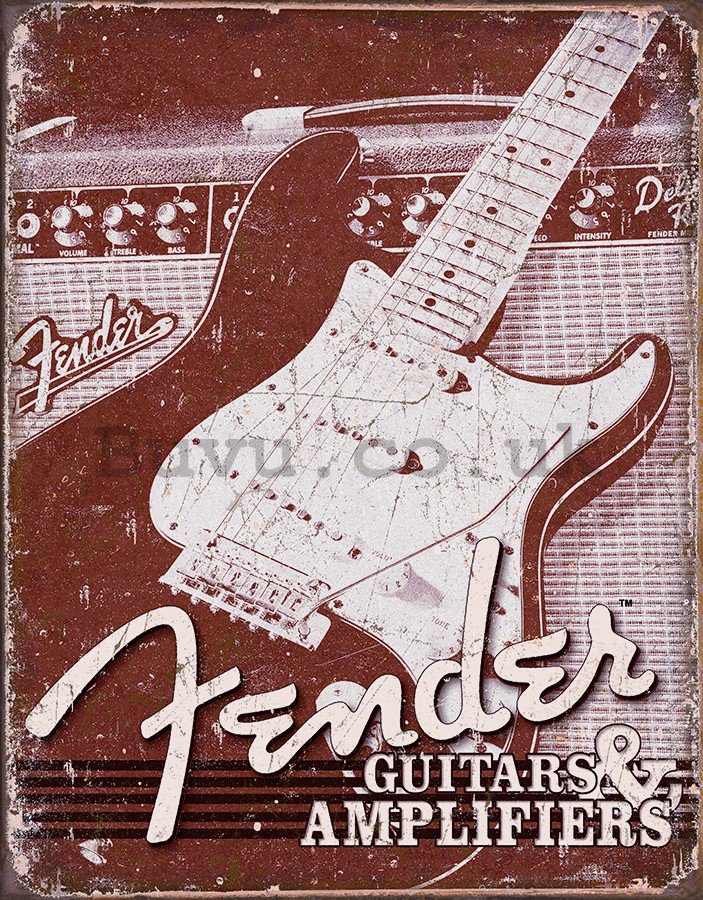 Metal sign - Fender Guitars & Amplifiers