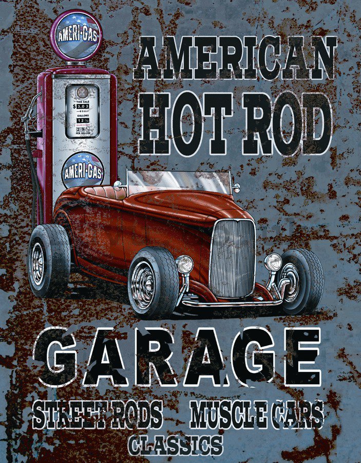 Metal sign - American Hot Rod