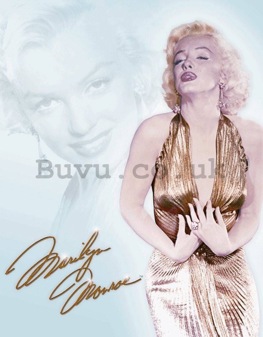 Metal sign - Marilyn Monroe (Gold Dress)