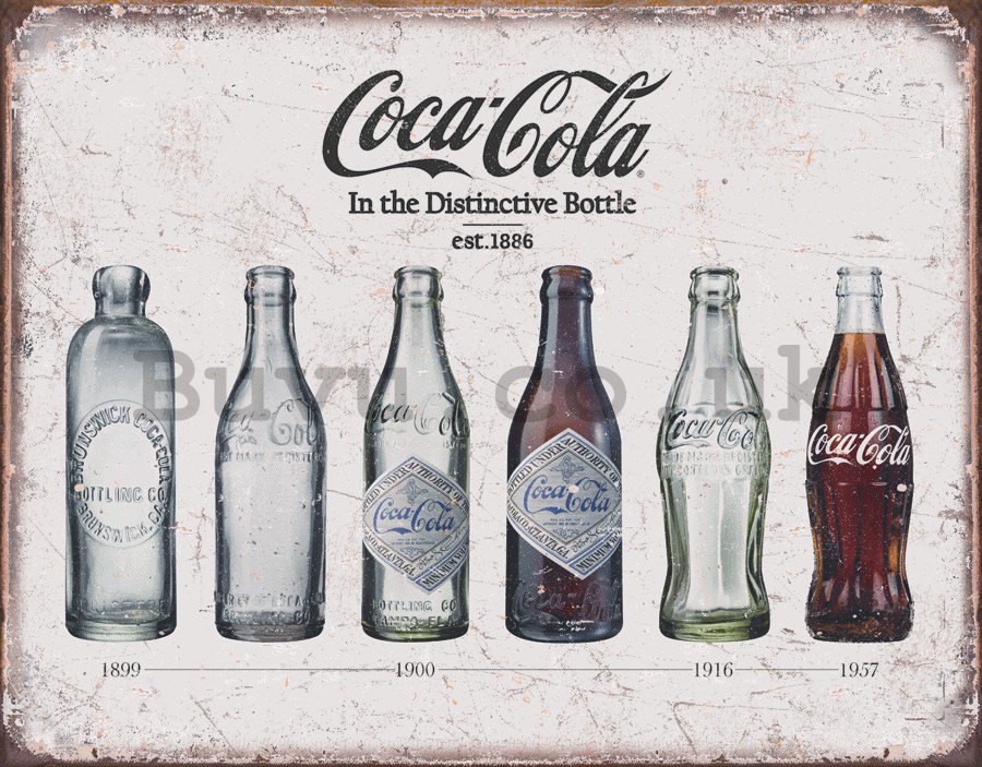 Metal sign - Coca-Cola (Retro Bottles)