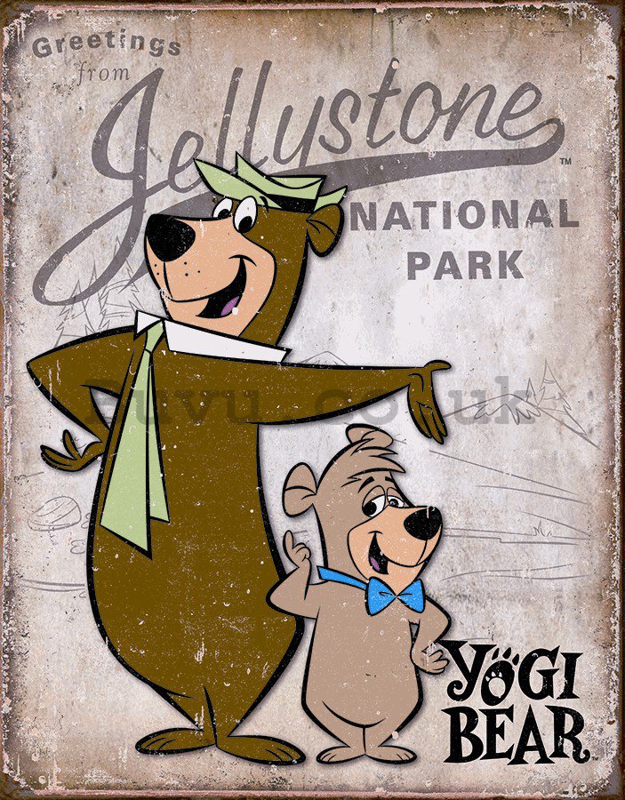 Metal sign - Yogi Bear (Greeting from Yellowstone)