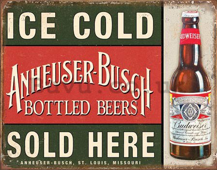 Metal sign - Ice Cold Anheuser-Busch Sold Here