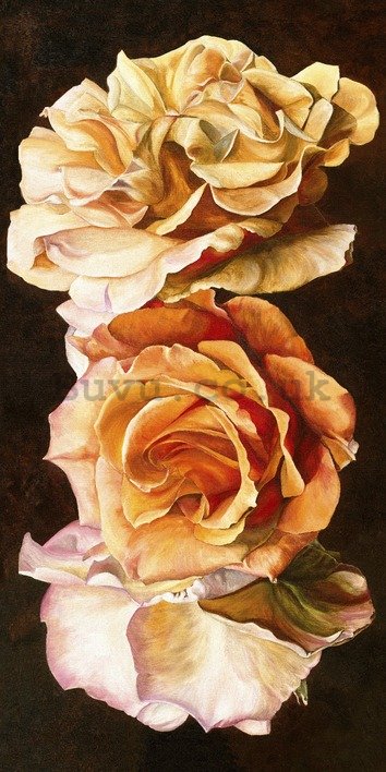 Painting on canvas: Sarah Caswell, Rose trio