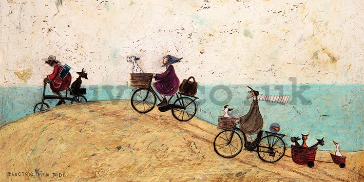 Painting on canvas: Sam Toft, Electric Bike Ride