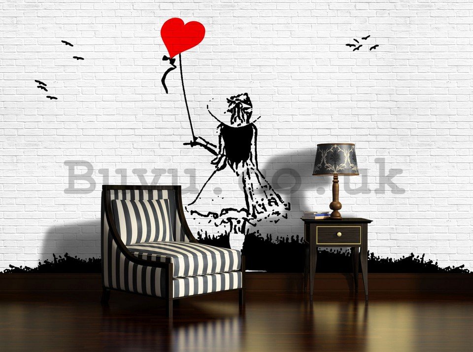 Wall Mural: A girl with balloon - 254x368 cm