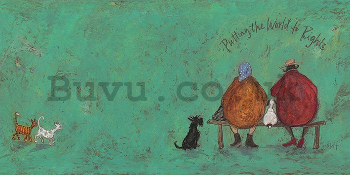Painting on canvas: Sam Toft, Putting The World To Rights