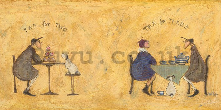 Painting on canvas: Sam Toft, Tea For Two Tea For Three