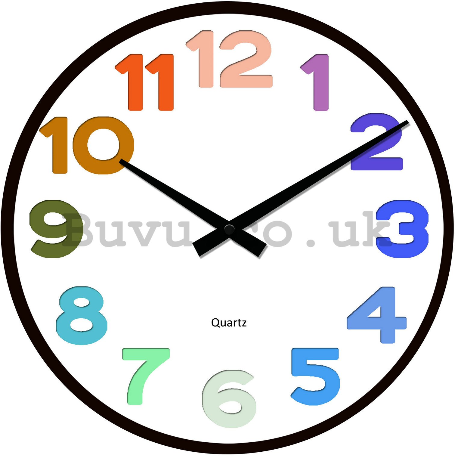 Glass wall clock - Color Numbers