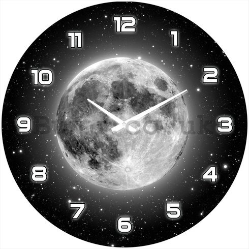 Glass wall clock - Full moon