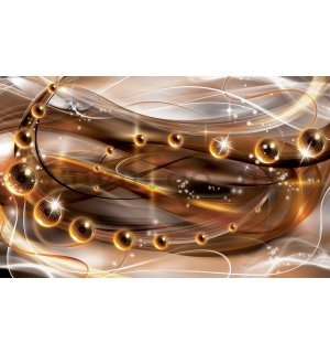 Wall Mural: Glossy abstract (orange) - 254x368 cm