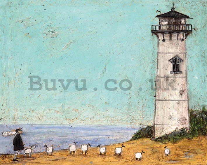 Painting on canvas: Sam Toft, Seven Sisters and a Lighthouse