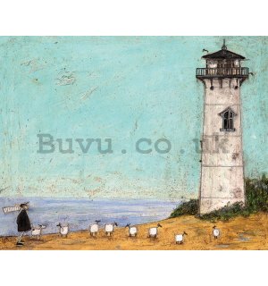 Painting on canvas: Sam Toft, Seven Sisters and a Lighthouse