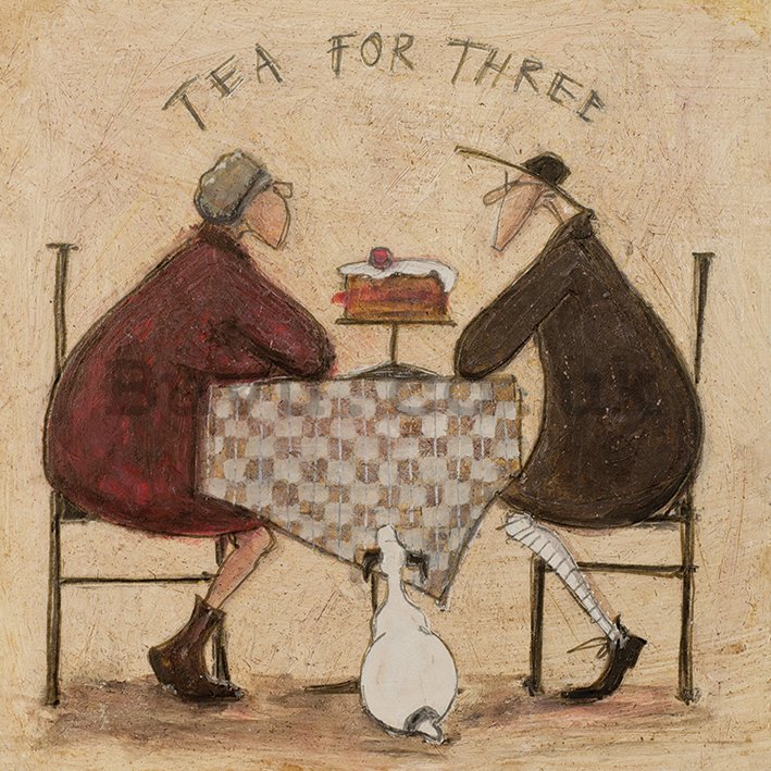 Painting on canvas: Sam Toft, Tea For Three 2