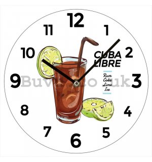 Glass wall clock: Cuba Libre - 38 cm