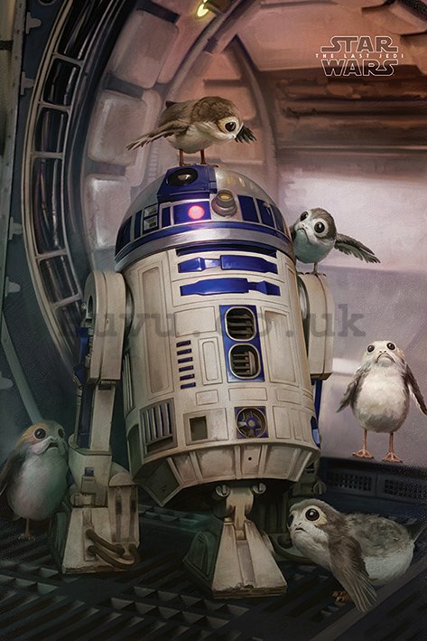 Poster - Star Wars Last Jedi (R2-D2 & Porgs)