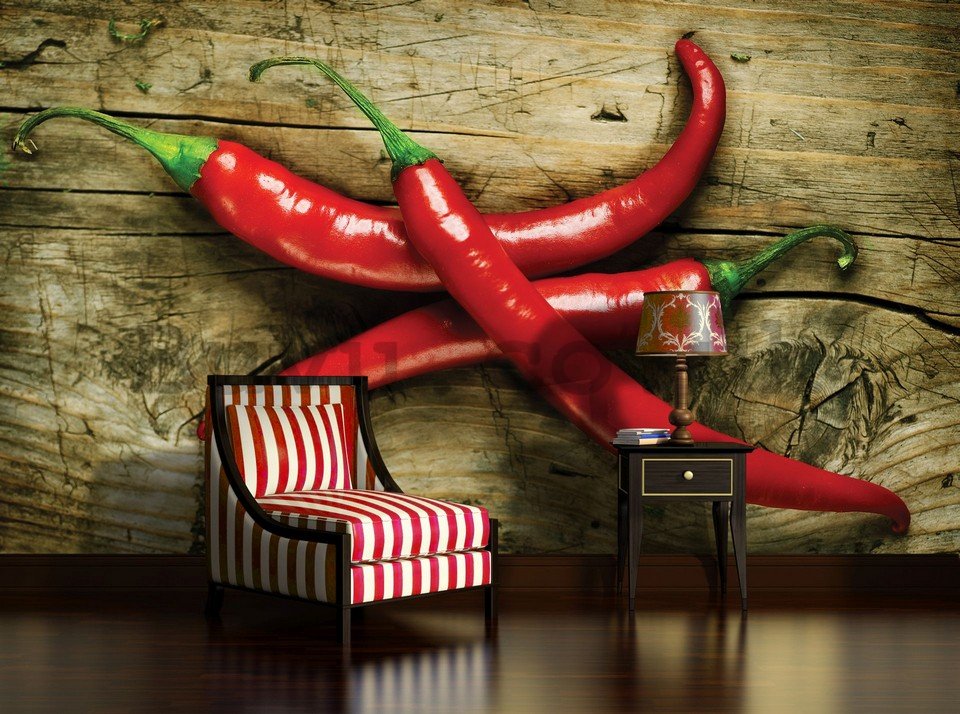Wall Mural: Chilli peppers - 254x368 cm