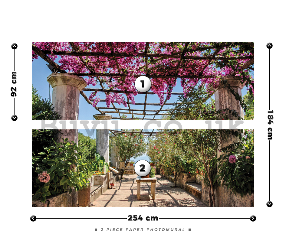 Wall Mural: Pergola with flowers - 184x254 cm