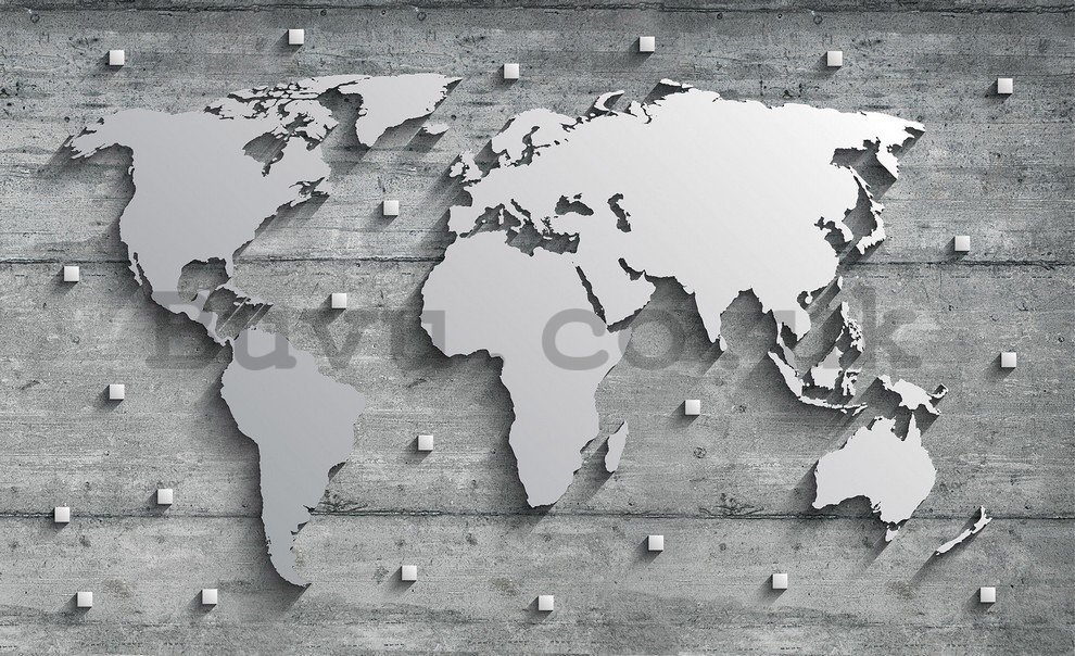 Wall Mural: Metal map of the world - 184x254 cm