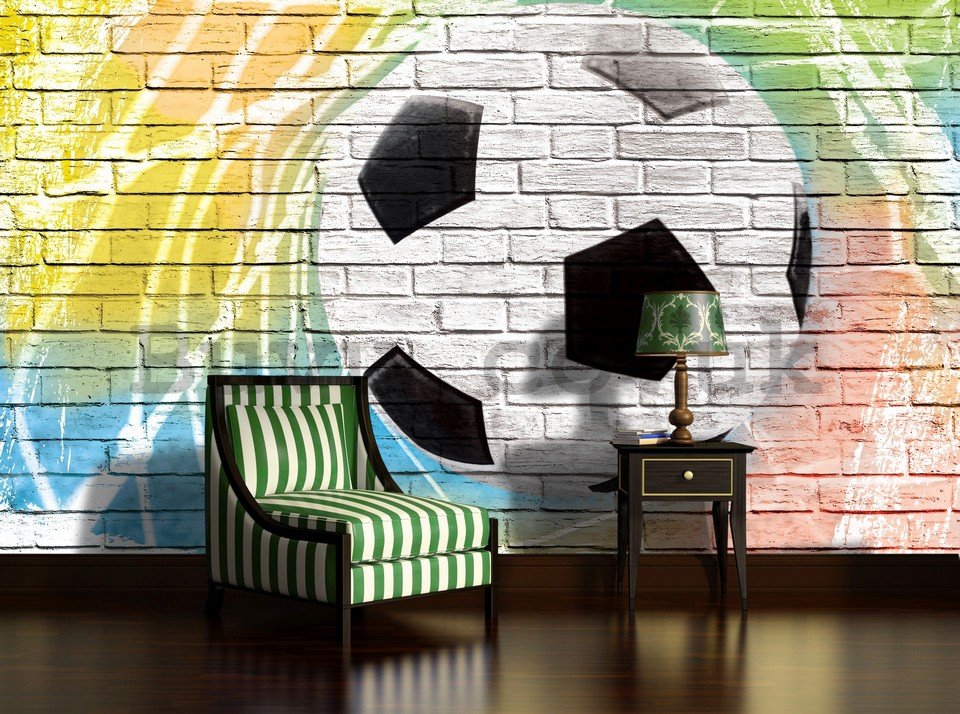 Wall Mural: Football ball (painted) - 184x254 cm