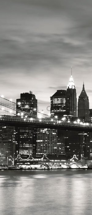 Photo Wallpaper Self-adhesive: Brooklyn Bridge (černobílý) - 211x91 cm