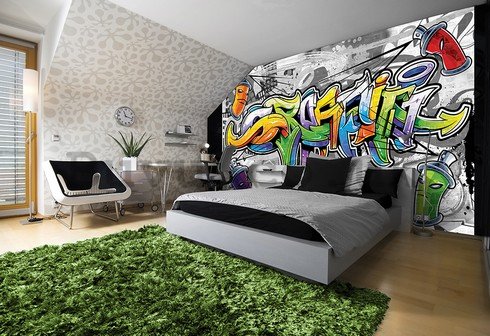 Wall Mural: Colour graffiti - 254x368 cm
