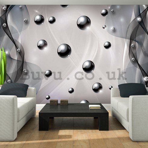 Wall Mural: Grey balls - 184x254 cm