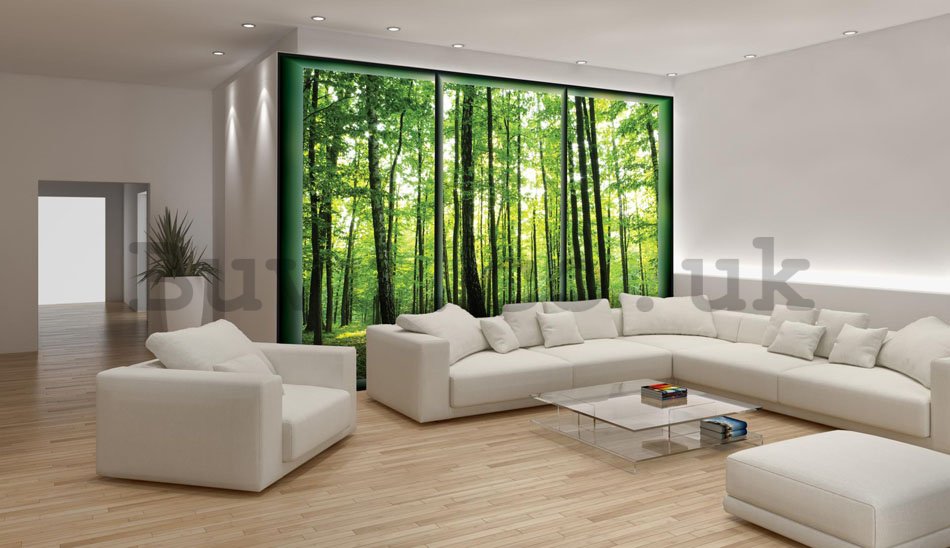 Wall Mural: Forest (View from the window) - 184x254 cm