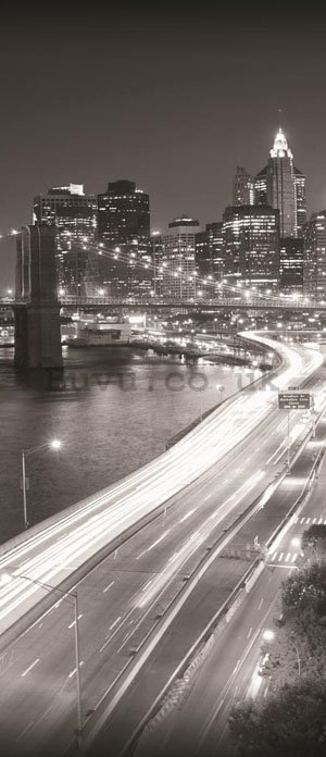 Photo Wallpaper Self-adhesive: Brooklyn Bridge Black & White - 211x91 cm