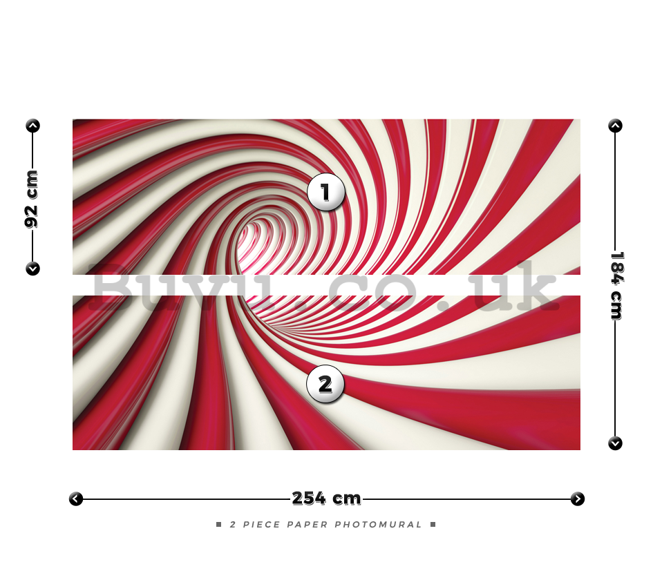 Wall Mural: Red spiral - 184x254 cm