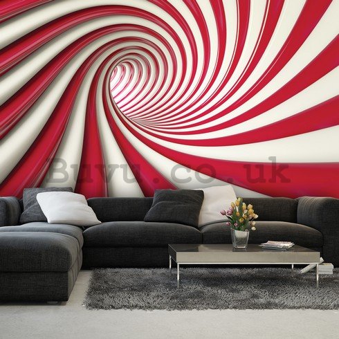 Wall Mural: Red spiral - 254x368 cm
