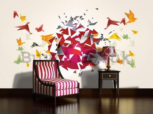 Wall Mural: Origami birds (2) - 184x254 cm
