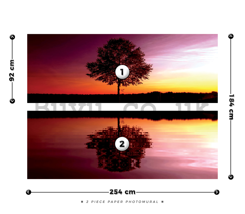 Wall Mural: Tree by the lake - 184x254 cm