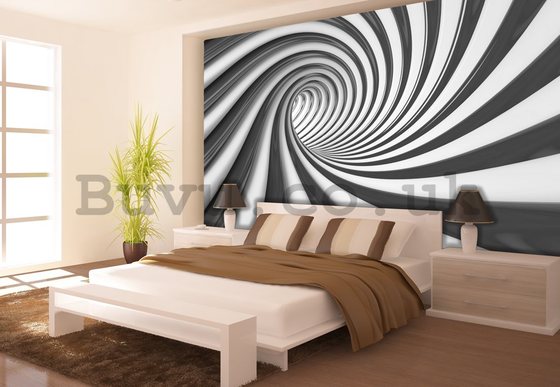 Wall Mural: Black spiral - 184x254 cm