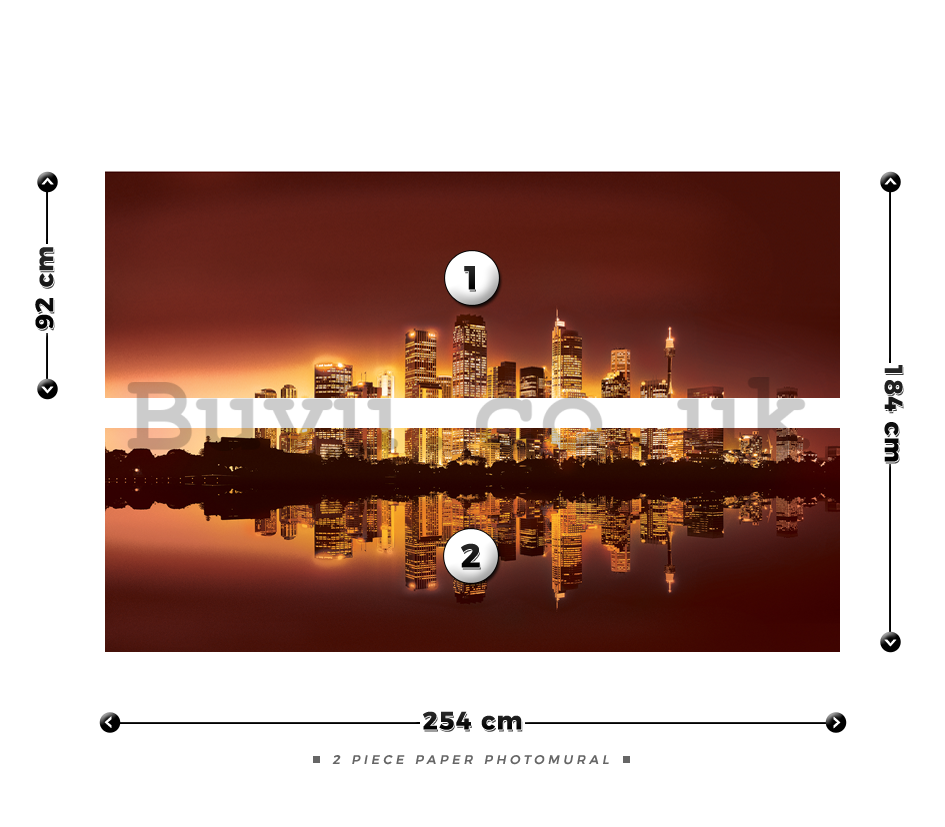 Wall Mural: View on the city (sunset) - 184x254 cm