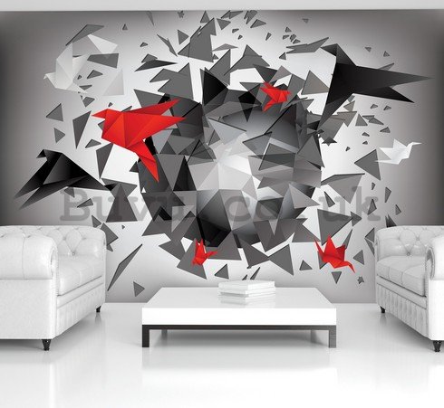 Wall Mural: Origami abstraction (1) - 184x254 cm