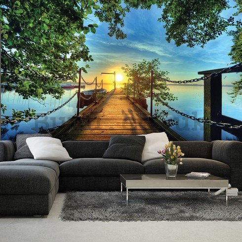 Wall Mural: View from the bridge to the bay - 184x254 cm