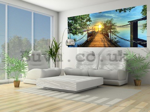 Wall Mural: View from the bridge to the bay - 104x250 cm