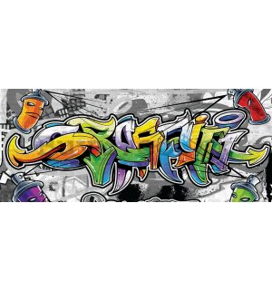 Wall Mural: Colour graffiti - 104x250 cm