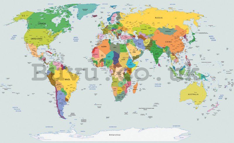 Wall Mural: Map of the world (2) - 254x368 cm