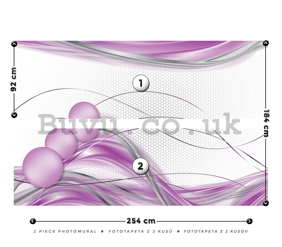 Wall Mural: Violet abstract - 184x254 cm
