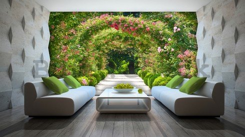 Wall Mural: Blossoming Alley (2) - 184x254 cm