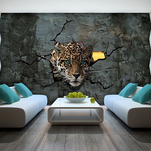 Wall Mural: Cheetah in the wall - 184x254 cm