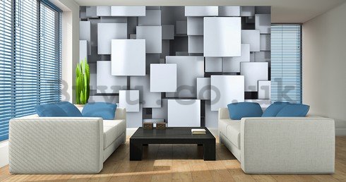 Wall Mural: Squares in the space (2) - 254x368 cm