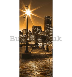 Wall Mural: Waterfront (sepia) - 211x91 cm