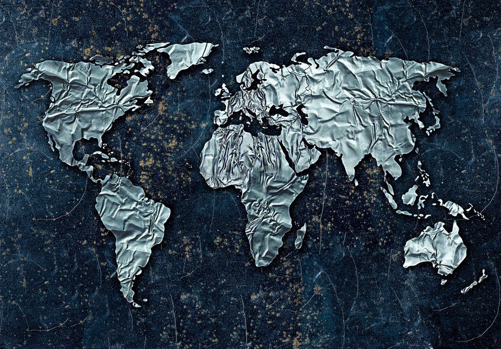 Wall Mural: Modern map of the world - 254x368 cm