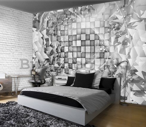 Wall Mural: Grey abstraction - 184x254 cm
