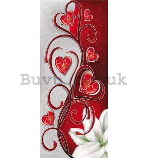 Wall Mural: Little hearts and lily (1) - 211x91 cm